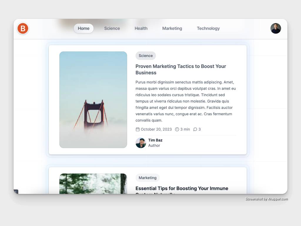 Screenshot of Fullstack Blog App - Mobile view