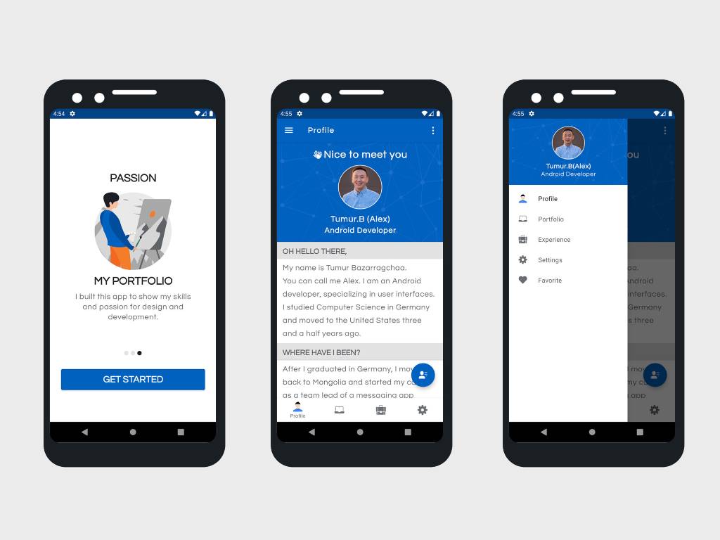 Screenshot of Portfolio App 2.0 - Mobile view