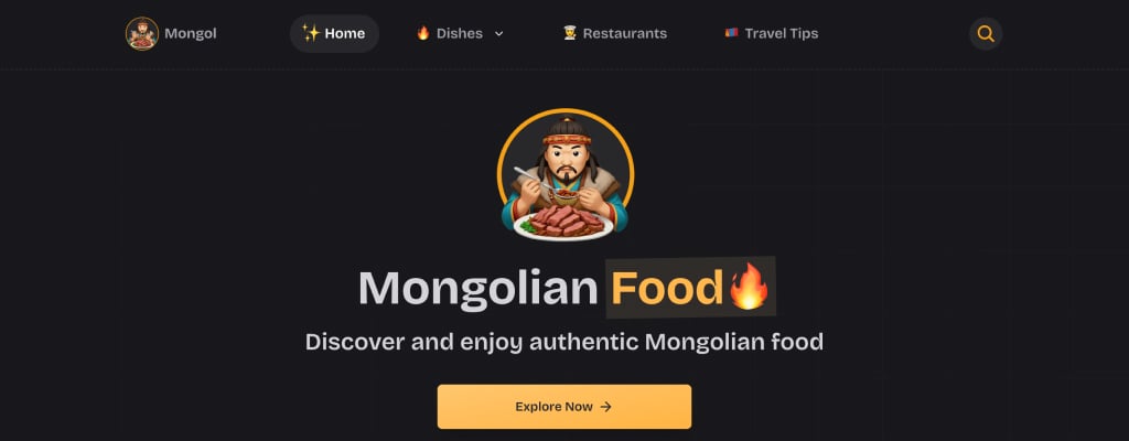 Screenshot of Mongol Food App